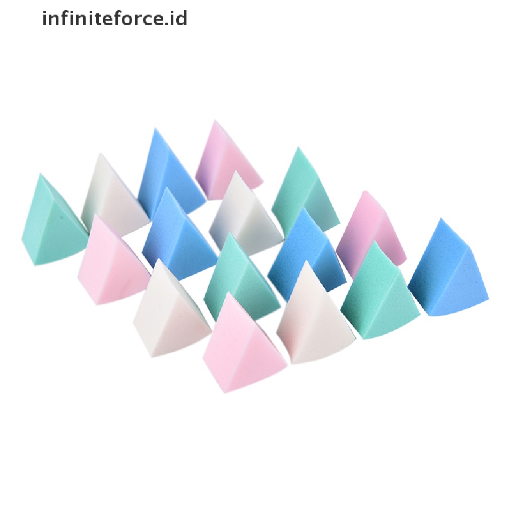 Infiniteforce.id 8pcs / Set Spons Puff Segitiga Pembersih Makeup / Kosmetik Wanita