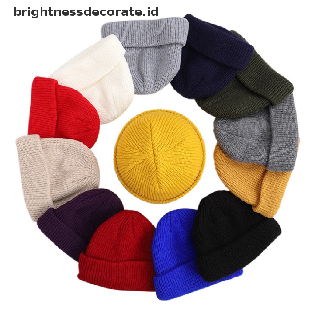 [birth] Unisex Men Women Beanie Hat Warm Ribbed Winter Turn Ski Fisherman Docker Hat New [ID]