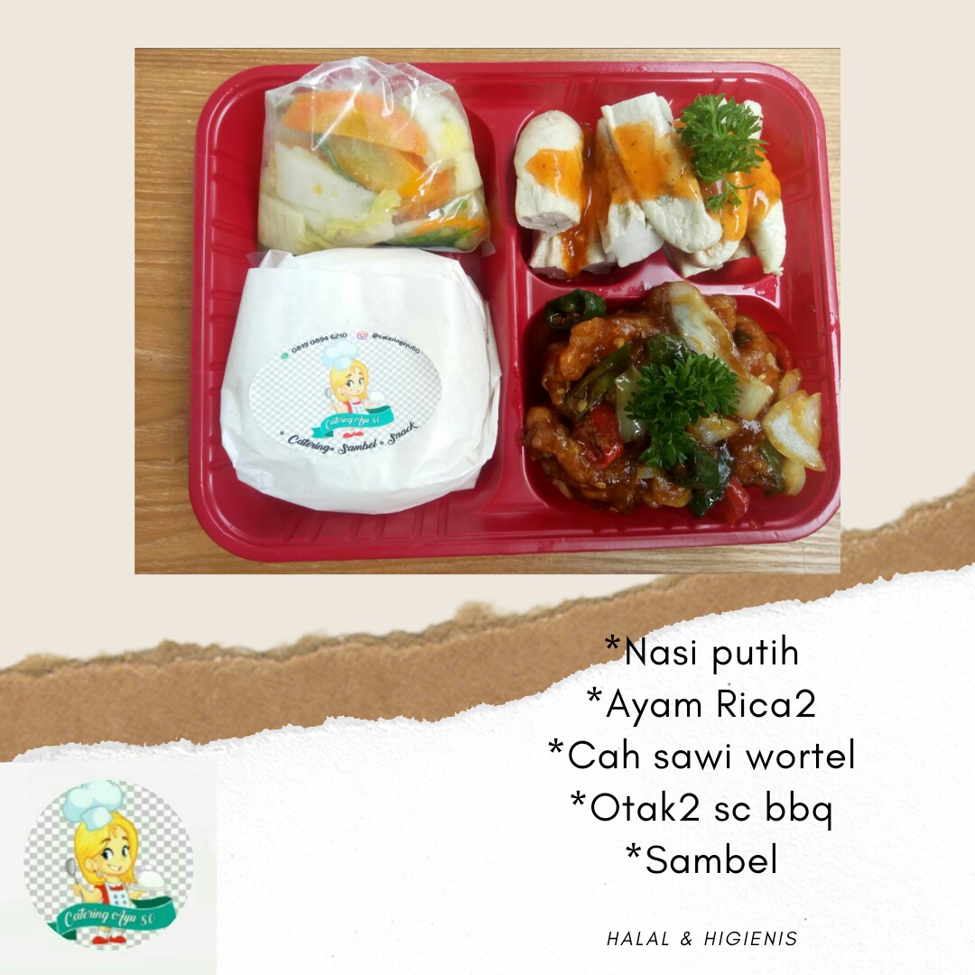 Mika Box Bento 4 Skat - Kotak Makan Tray - Merah - Isi 50 Pcs