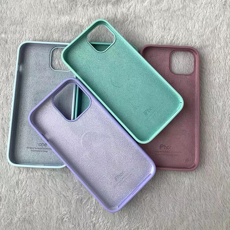 IPHONE Casing Silikon Cair Warna-Warni Beludru Untuk Iphone11 12 13 14 Pro Max Plus X XS XR 7 8 Plus SE 2020 shockproof case cover