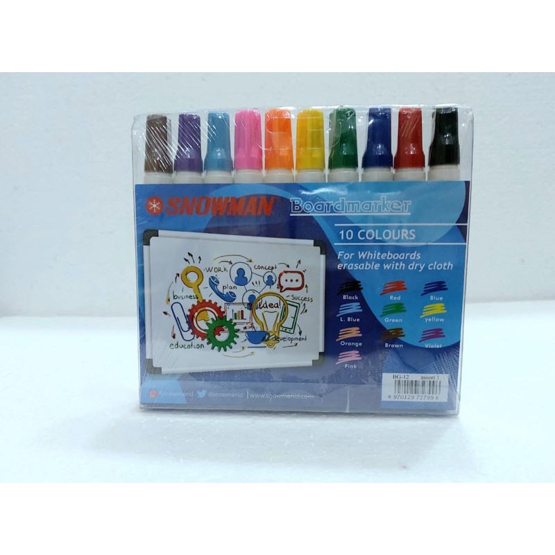 

Spidol Whiteboard snowman 10 Warna BG-12