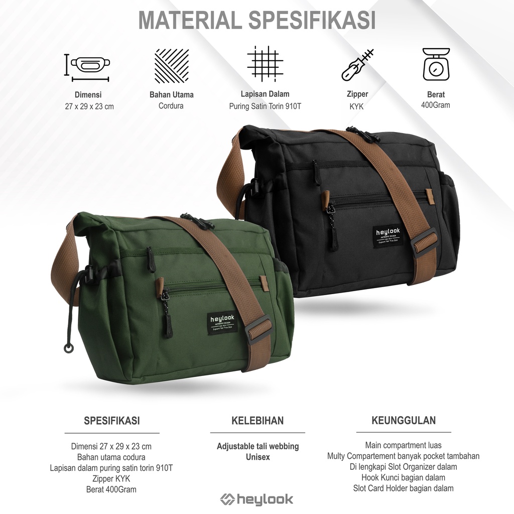 HEYLOOK Project - Tas Selempang Pria BROKLYN Tas Pria Dsitro Tas Slempang Cowok Murah