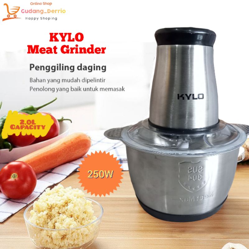 BLENDER DAGING STAINLESS/KYLO-801 MEAT GRINDER STAINLESS 2L Kualitas Bagus 250W