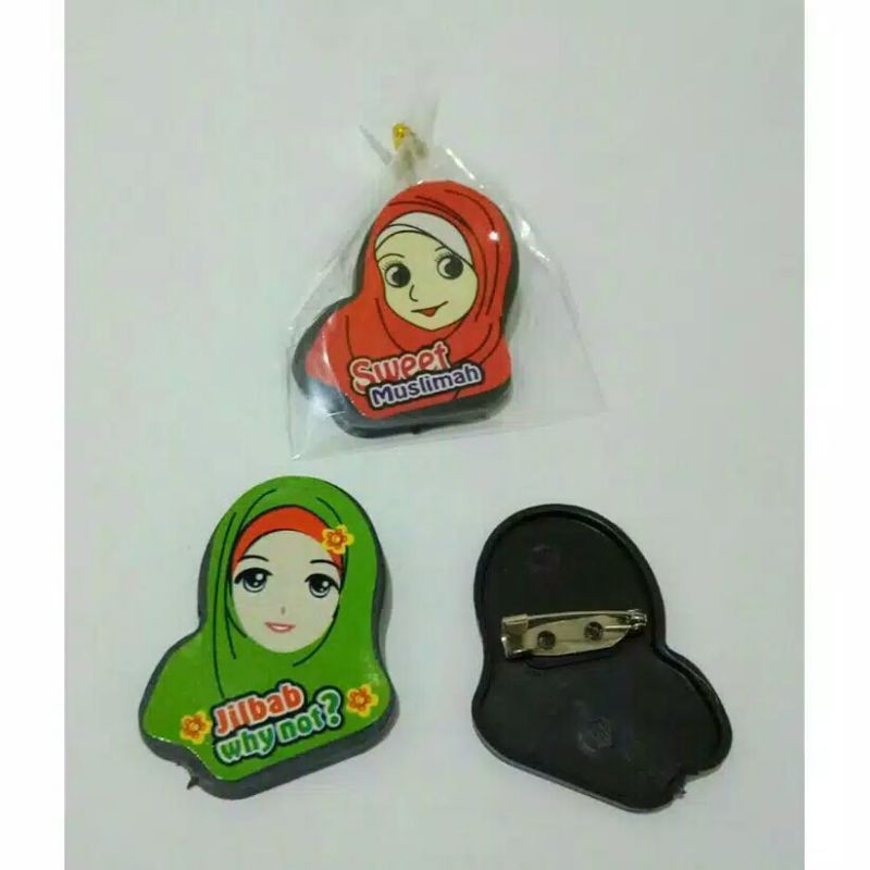 BROS JILBAB HIJAB / BROS PIN JILBAB BAHAN PLASTIK / SOUVENIR BROS MURAH MERIAH