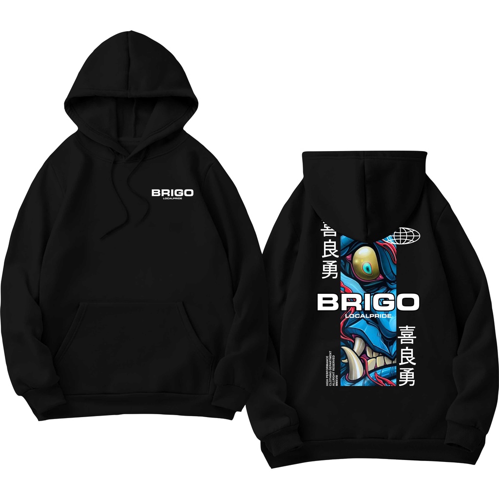 BRIGO Jumper Hoodie ONI II Sweater Hoodie BRIGO ONI Sablon DTF Fleece Cotton M-XXL (Pria &amp; Wanita) Free stiker&amp;Gantungan Kunci