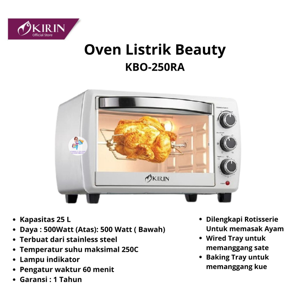 Kirin Oven Listrik Beauty 25 Liter KBO-250RA