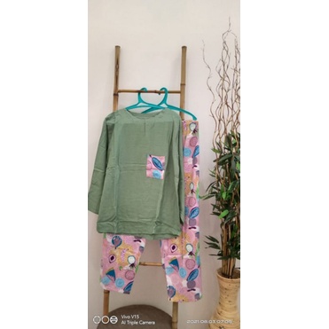 SET BABYDOLL RAYON LENGAN PANJANG/BAJU TIDUR/PAKAIAN WANITA/BAJU RUMAHAN/BAJU WANITA MURAH/PIYAMA