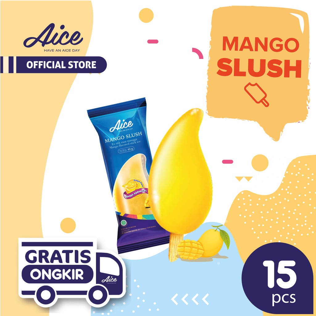 Aice Ice Cream Mango Slush Es Krim 15pcs
