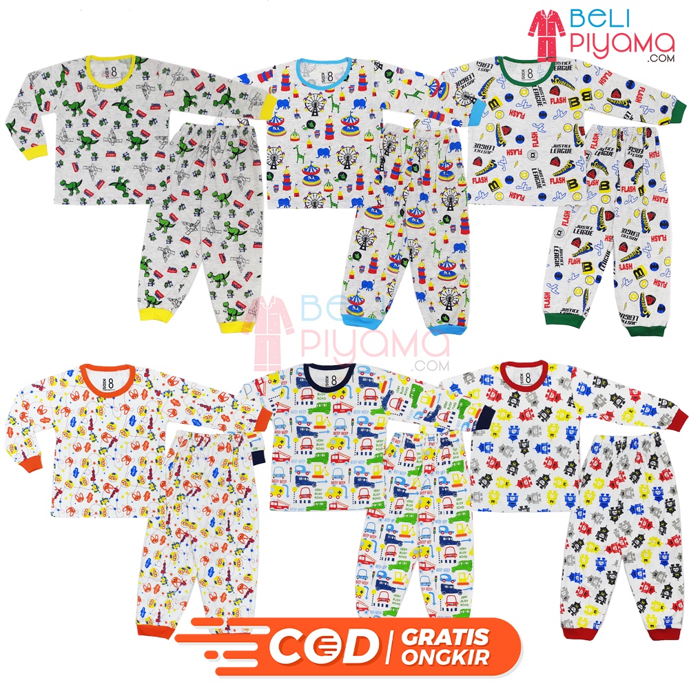 Baju Tidur Anak Laki Laki 0 - 6 tahun Setelan Panjang Anak Laki Laki Piyama Anak Cowok PP