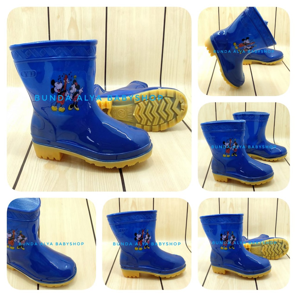 Sepatu Anak Laki BootsHujan Usia 2 3 Tahun Motif Kartun Lucu - Sepatu Anak Boot Hujan  Anti Air BIRU TUA Boots Hujan Anak