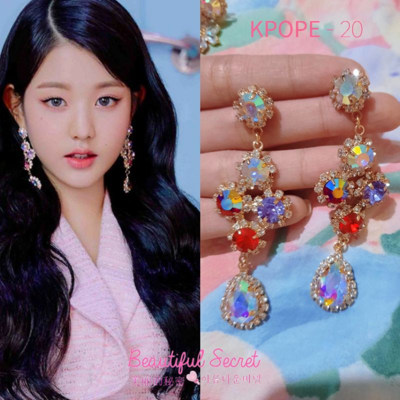 anting jang wonyoung izone i*zone twelve kpop earring artis korea colorful gem bonus photocard