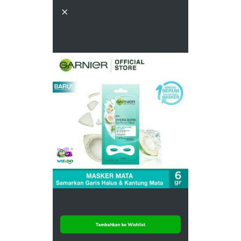 Garnier Eye Serum Mask Coconut