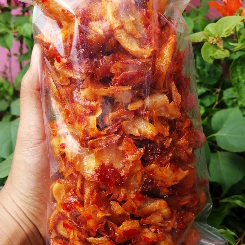 

Keripik singkong pedas manis 100% cabe asli 250gr