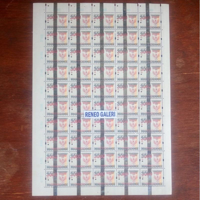 

Materai Lembaran utuh Rp 3000 Rupiah isi 50 biji tahun 2005-2006-2007-2008-2009 Fullsheet Meterai