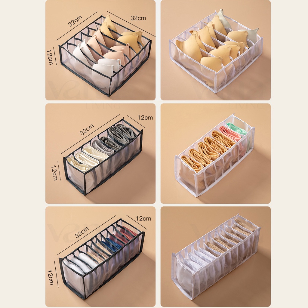 Vana Storage Box Organizer Lemari Baju Kotak Penyimpanan Tempat  Bra BH Kaos Kaki Celana Dalam Underwear Laci Waterproof Bagus