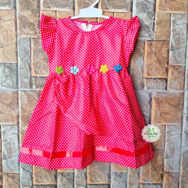 Dress anak 1 2 tahun polka gaun anak cewek perempuan ( dress sun POLKA )