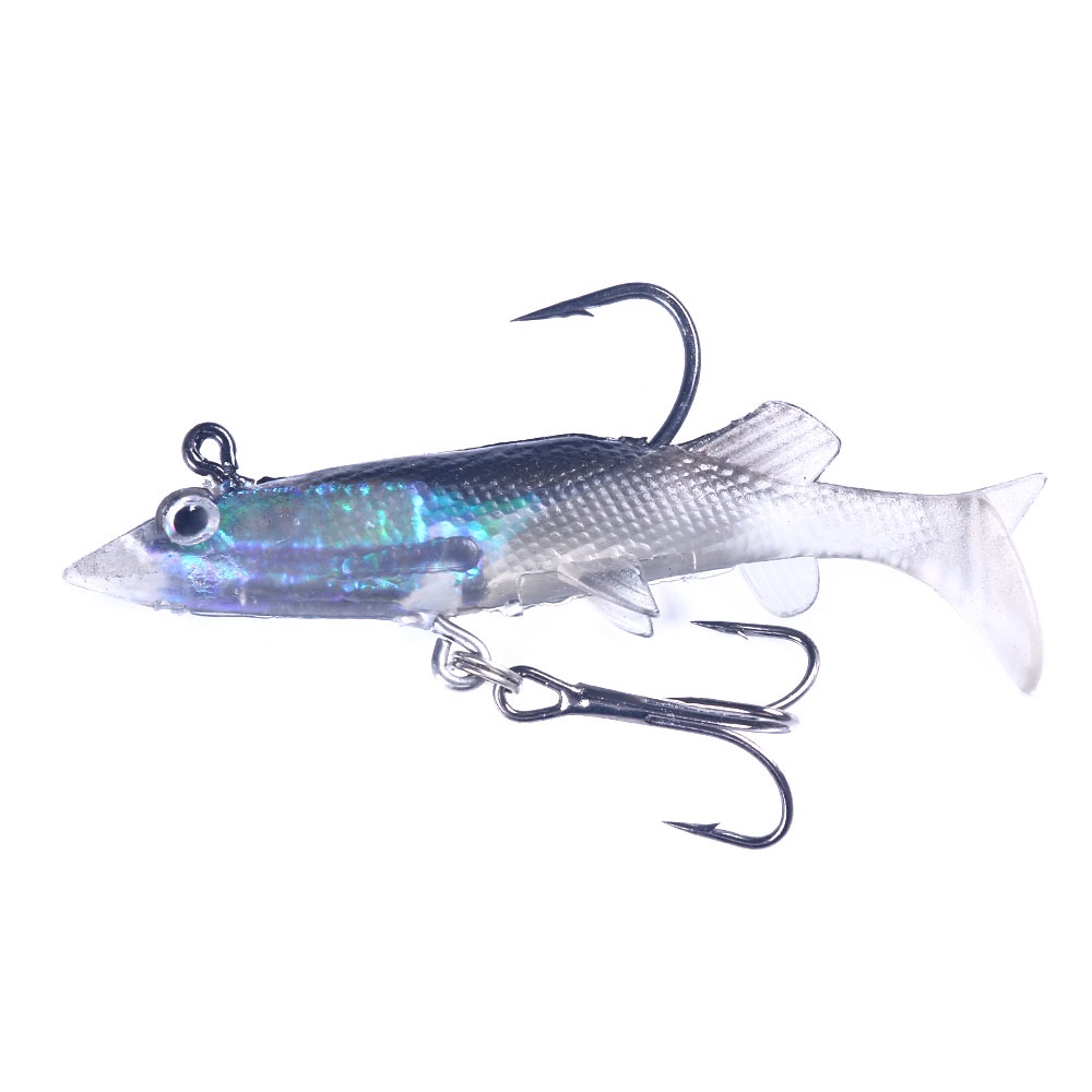 Hengjia 2pcs / Lot Umpan Pancing Softlure Tiruan Bentuk Ikan Bermata 3d Ekor T 8cm 11g