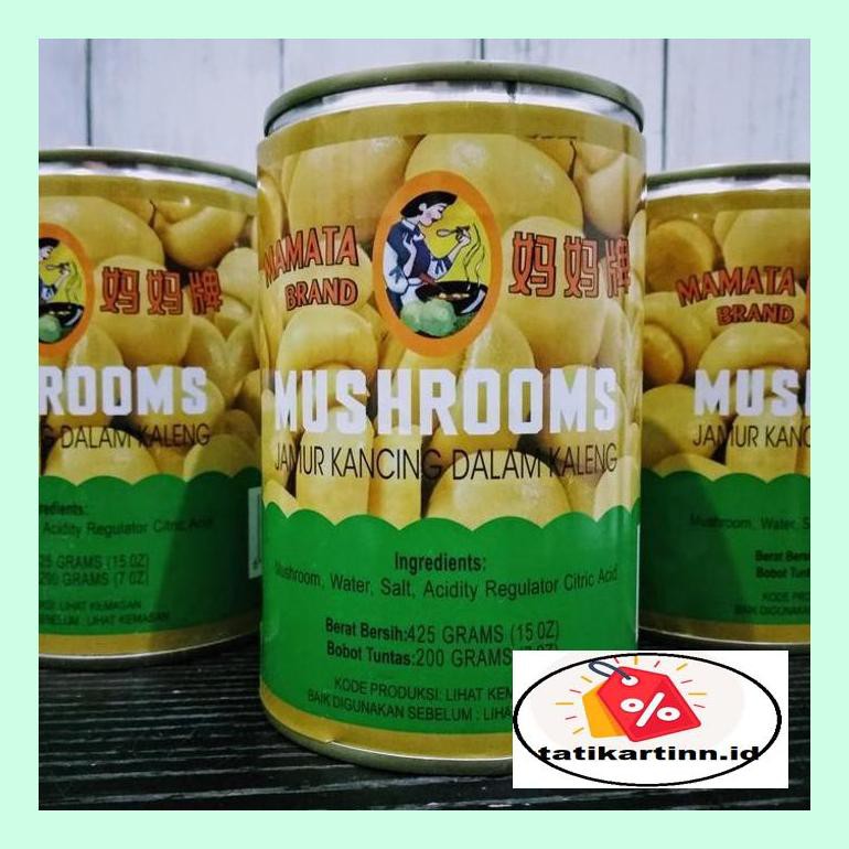 

T4Tksot Jamur Kaleng Mamata Brand 425 G , Jamur Kancing Kaleng , Mushroom Sotytat