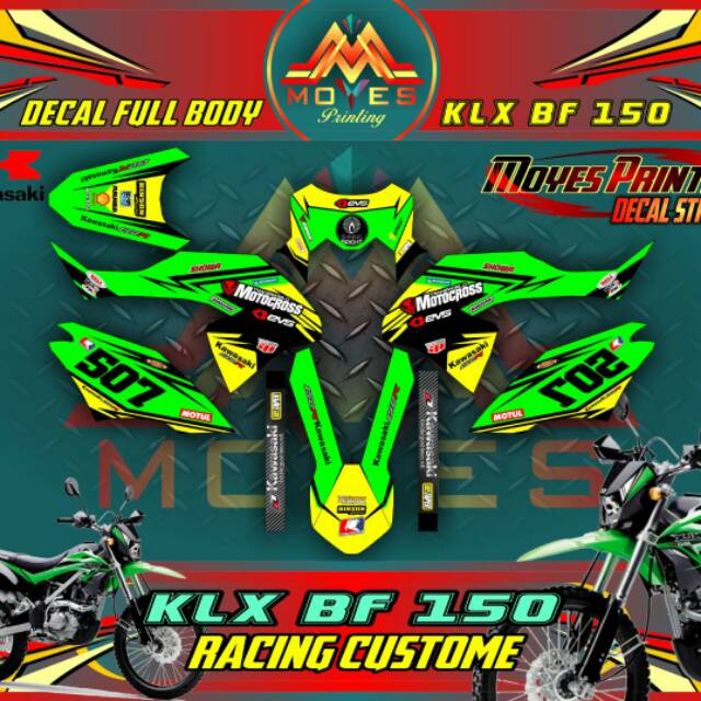 Sticker Motor kawasaki klx fulbody Decal motor kawasaki klx racing custome