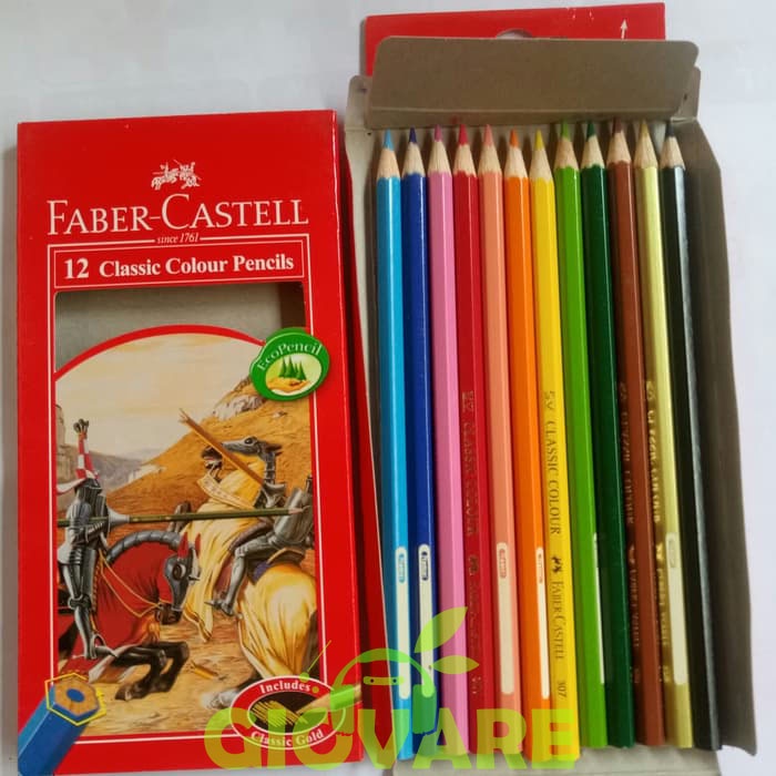 

PENSIL WARNA FABER CASTELL 12 WARNA PANJANG | 12 CLASSIC COLOUR PENCILS ORIGINAL