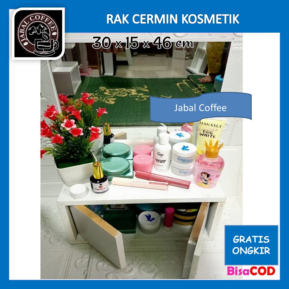 Rak Kosmetik Cermin / Rak Dinding Gantung / Rak Kosmetik Gantung Kode B