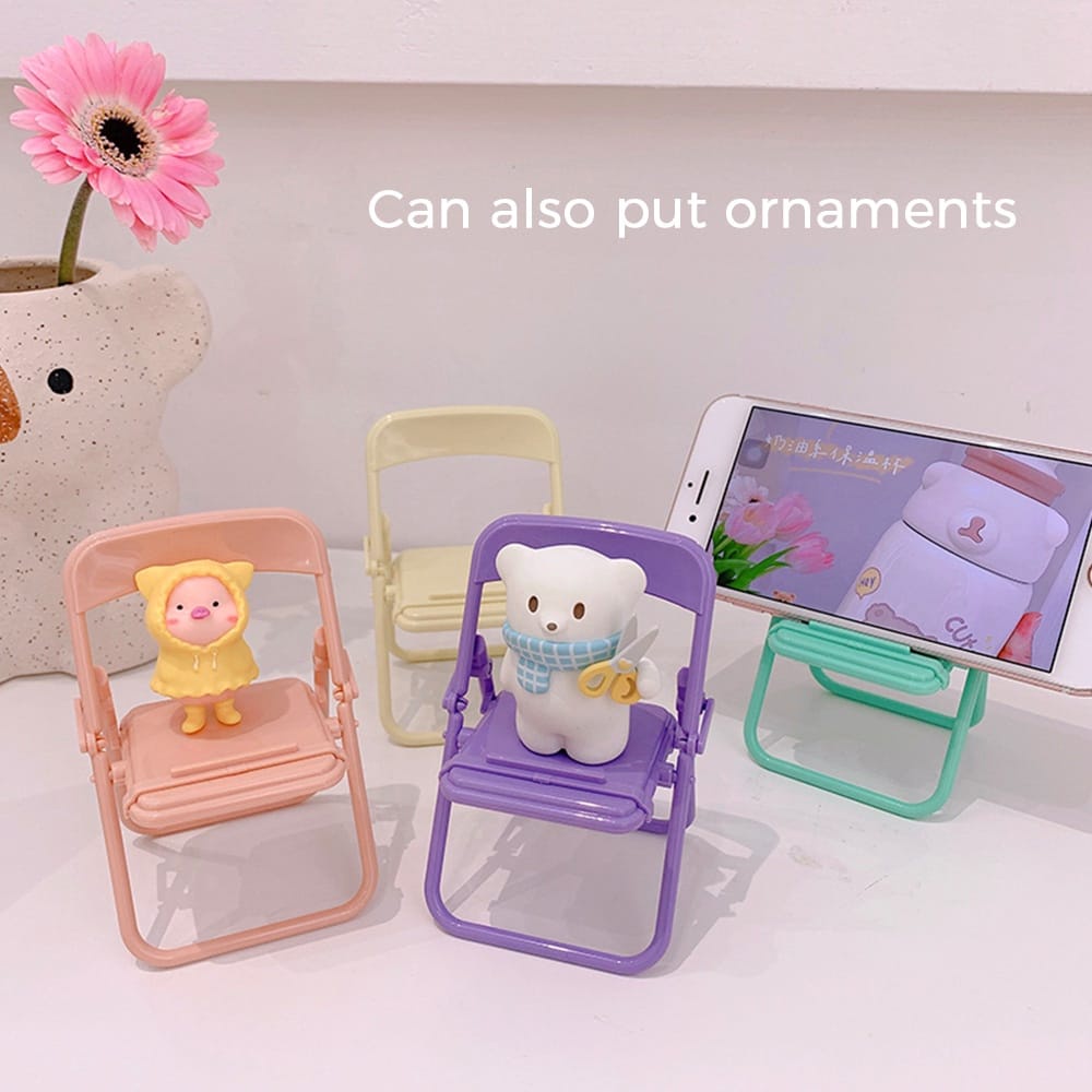 Stand Holder Hp Bentuk Kursi / Stand Hp Kursi Lipat Warna Macaron