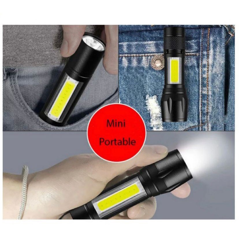 SENTER SWAT MINI ZOOM SENTER POLICE LED MINI ZOOM CAS CHARGE 3 FUNGSI SENTER LED SENTER MINI LED VD