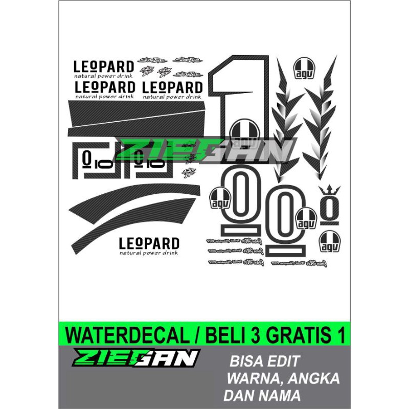Water decal helm joan mir leopard