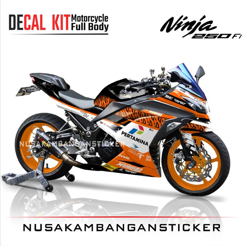 Jual Decal Stiker Motor Kawasaki Ninja 250 fi Full Body Racing Team