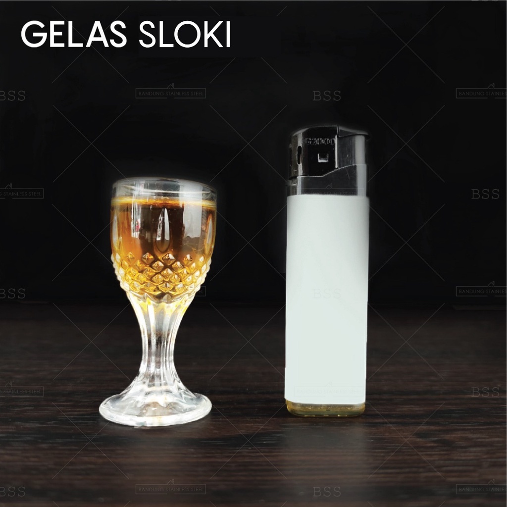 Gelas Sloki Kaca Kecil One Shot Glass Minum Vodka Soju Cantik Lucu