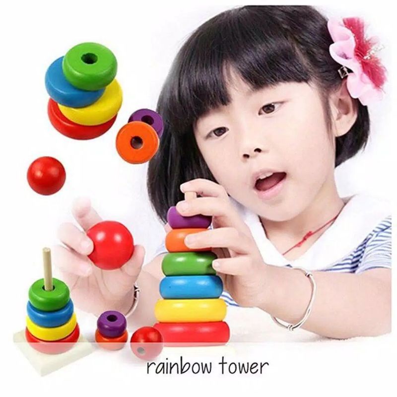 Rainbow Tower Menara Kayu Donut