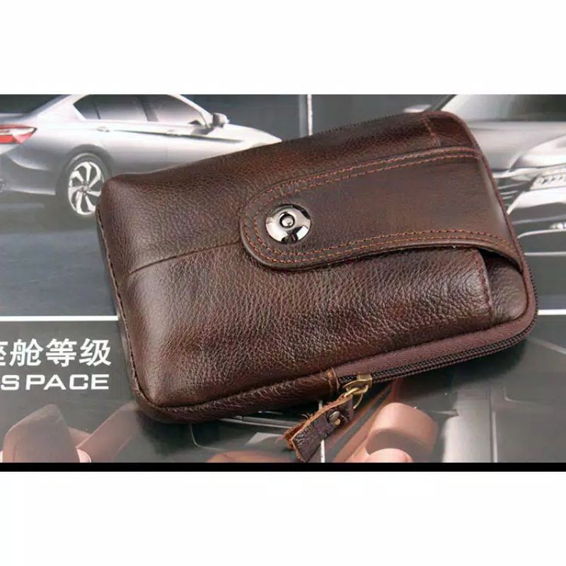 Dompet Hp Kulit / Sarung Hp Magnet Bahan Kulit 2 Slot Vertical Model Terbaru