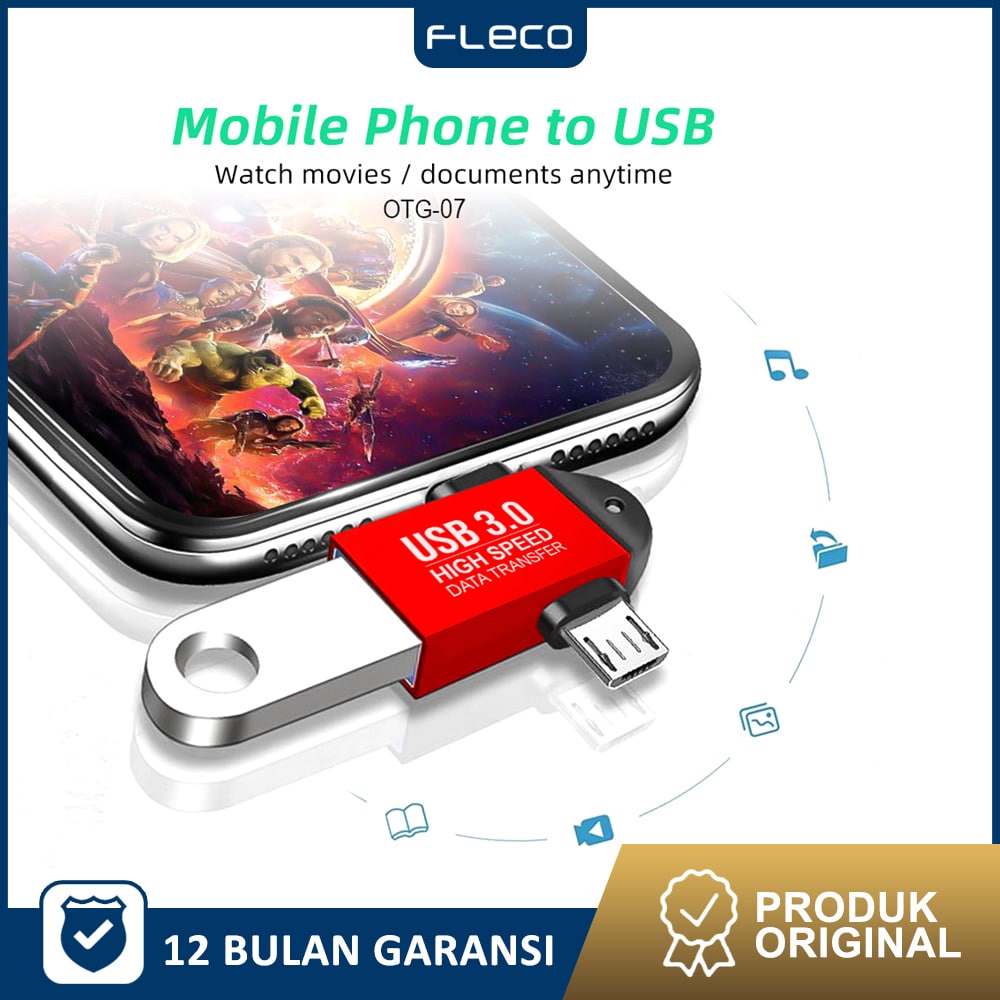 Otg Type C Adapter 2 In 1 Micro Usb Converter Usb C 3.0 FLECO OTG 2 IN 1