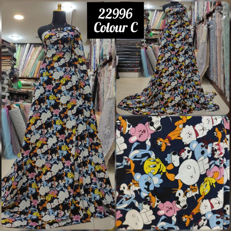 Kain Silky Motif Karakter Looney Tunes 22996 Colour C