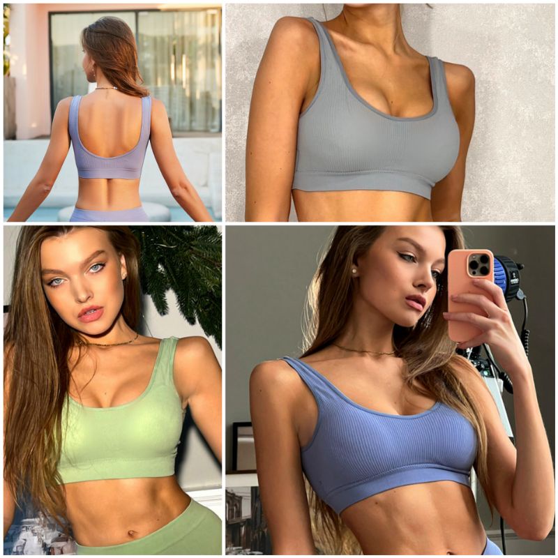 FINETOO FT12 Sport Bra Busa Tanpa Kawat Tali Besar 9 Warna Push Up Gym Fitness Jogging Yoga