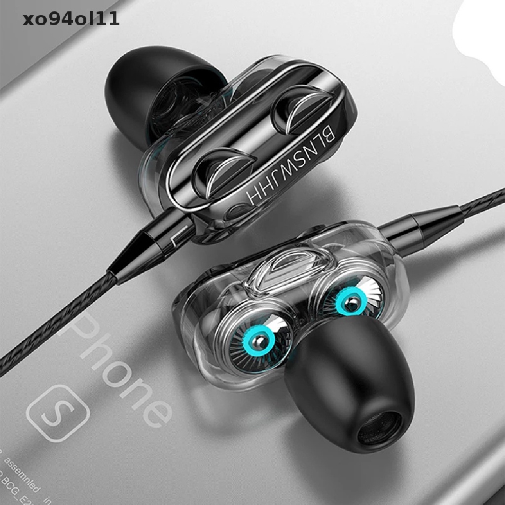 (Hot Sale) Headset Earbuds Gaming Bass Stereo 6D Dual Drive Kabel 3.5mm Dengan Mic