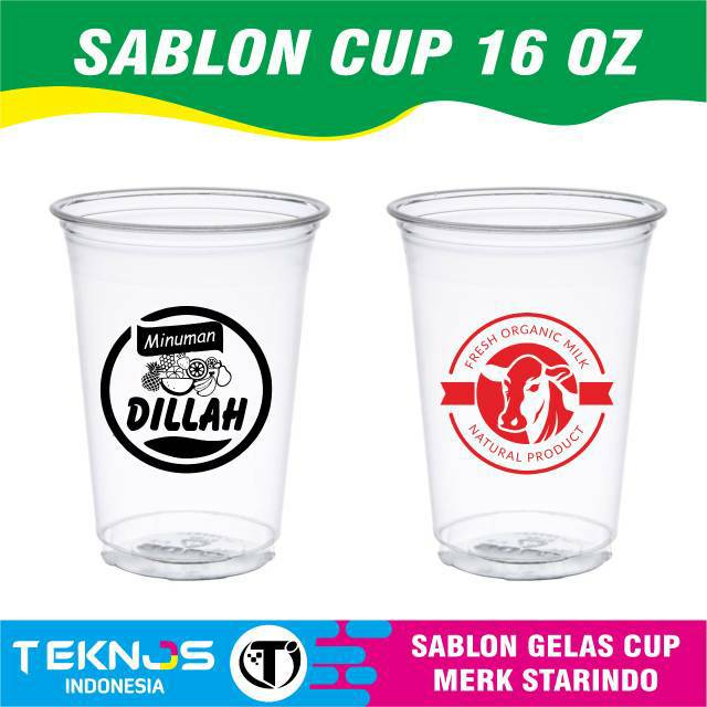GELAS CUP SABLON 12OZ 14OZ 16OZ 22OZ PLASTIK STARINDO THAI TEA CAPCIN KOPI SUSU