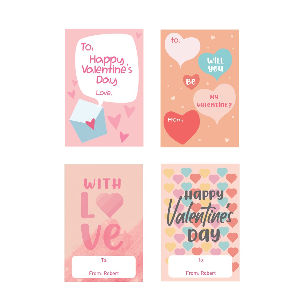 

KARTU UCAPAN VALENTINE CARD gift tag hamper hangtag CUSTOM NAMA