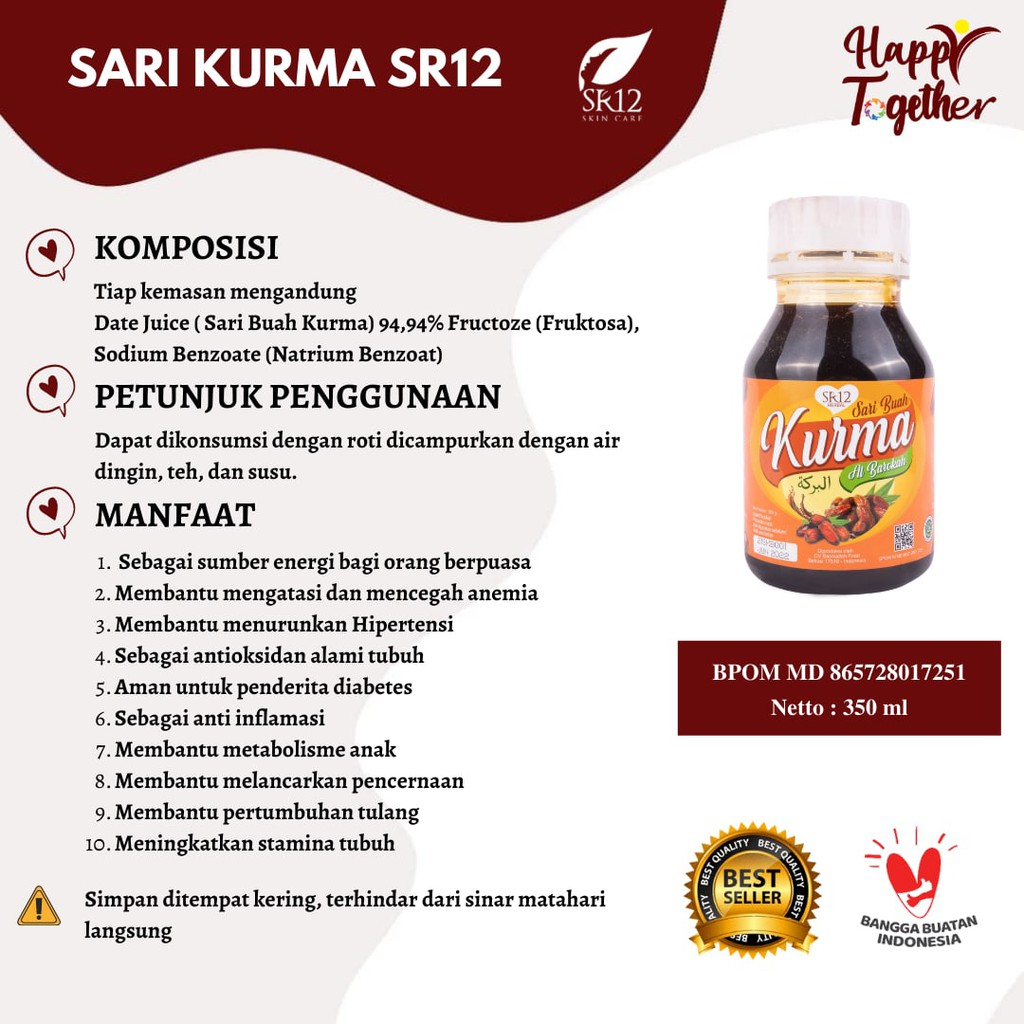 

SR12 SARI BUAH KURMA 350GR / KURMA SUMBER ENERGI METABOLISME ANTIOKSIDAN MENURUNKAN HIPERTENSI