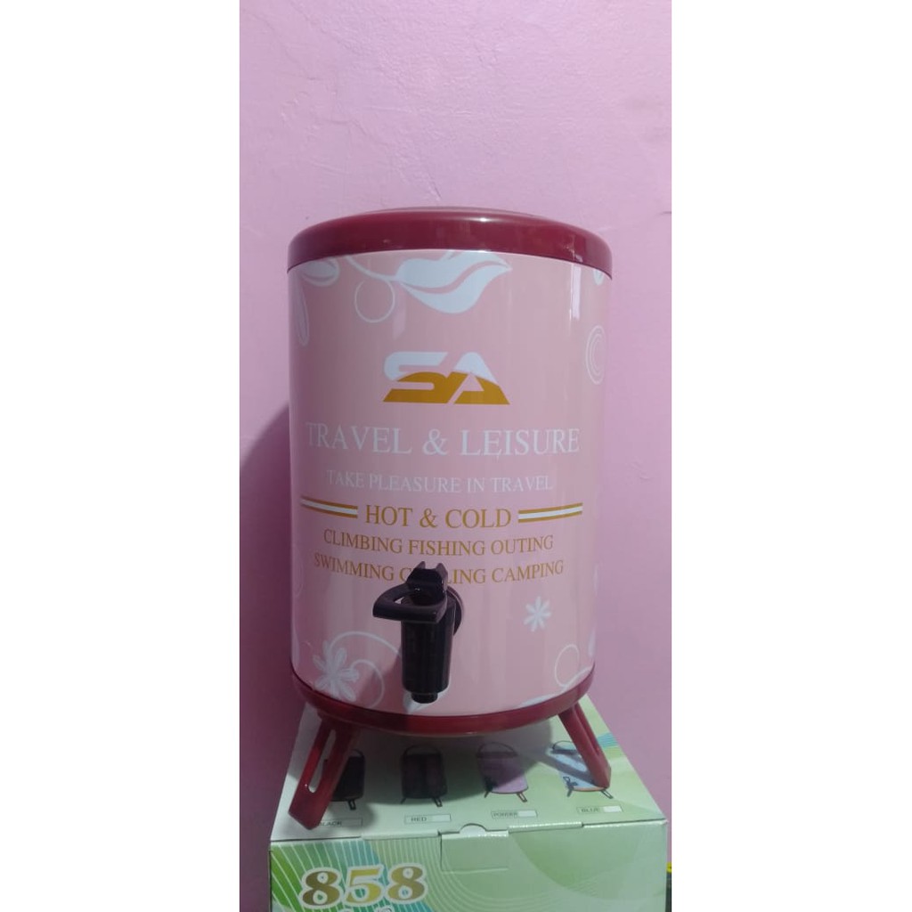 Termos milk tea bucket 8 liter Hot and drink motif bunga