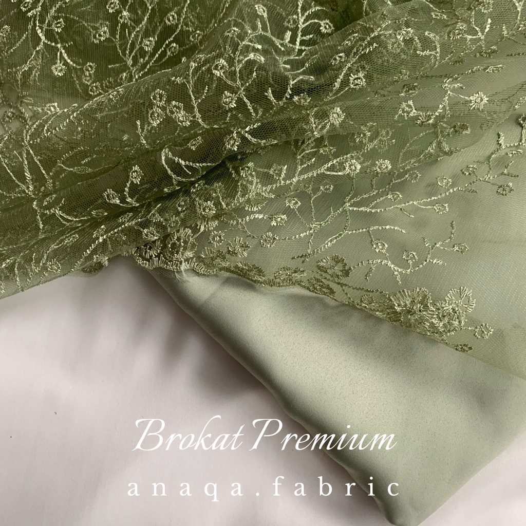 ½ meter Kain Brukat Premium Akar Motif / Brokat Tile Prancis (Bahan Modern Kebaya, Hijab, Seragam, Bridesmaid)