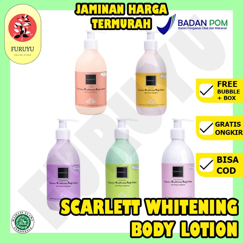 SCARLETT WHITENING Official Paket Original COD Scarlet Serum Glowtening Hand Body Lotion Jolly Scrub