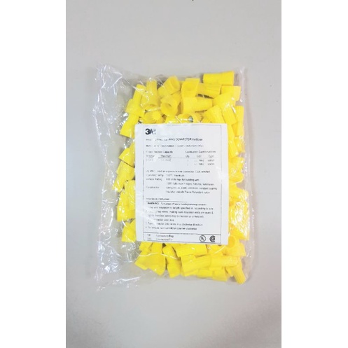 3M Lasdop / wire connector 0,8mm - 5mm warna kuning (1pak isi 100pcs)