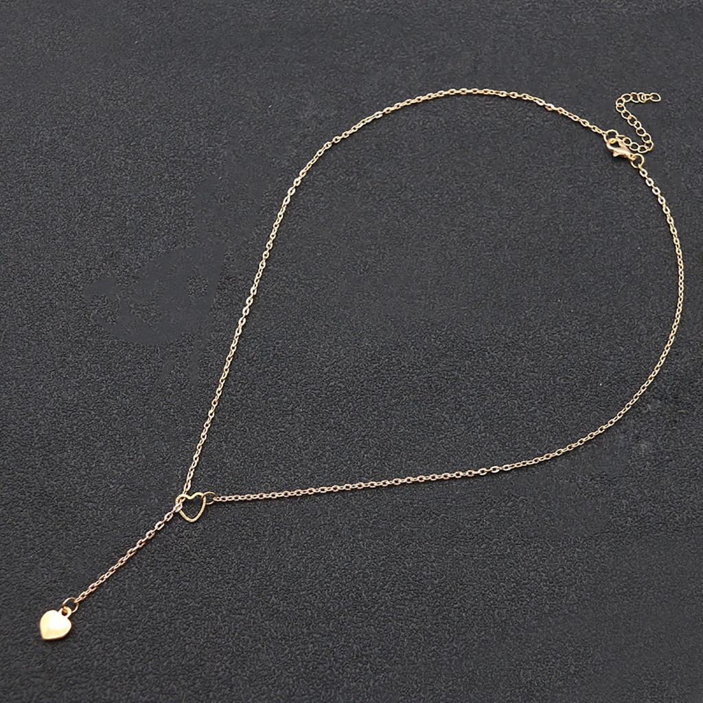Hu Hu Hu Hu Hu Alat Bantu Pasang Kacamata♡ Kalung Rantai Klavikula Desain Hati Hollow Tipis Untuk Aksesoris Perhiasan Hari Valentine
