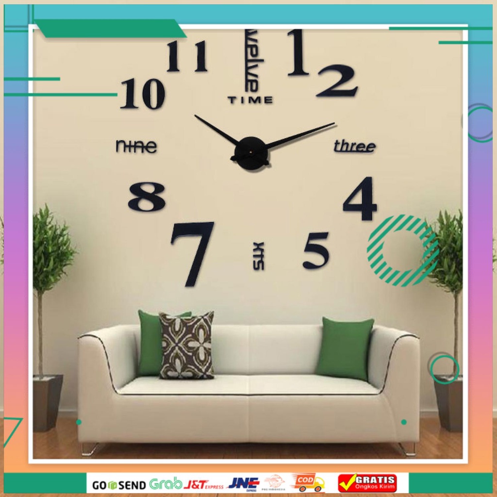 (BISA COD) FTIHSHP Jam Dinding Besar DIY Giant Clock Quartz 80-130cm - DIY-101