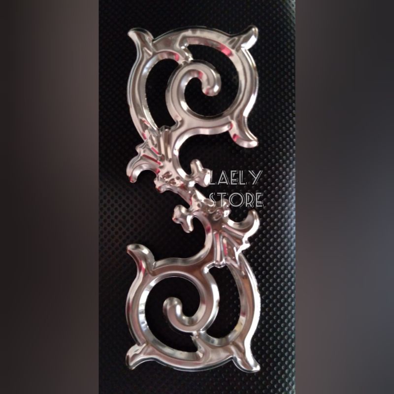 Aksesoris pagar stainless ornamen motif S api motif 10x26cm