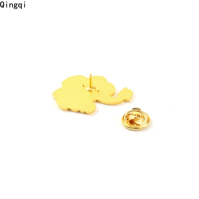 Bros Pin Enamel Bentuk Kartun Hewan Gajah Bahan Alloy Untuk Aksesoris Pakaian