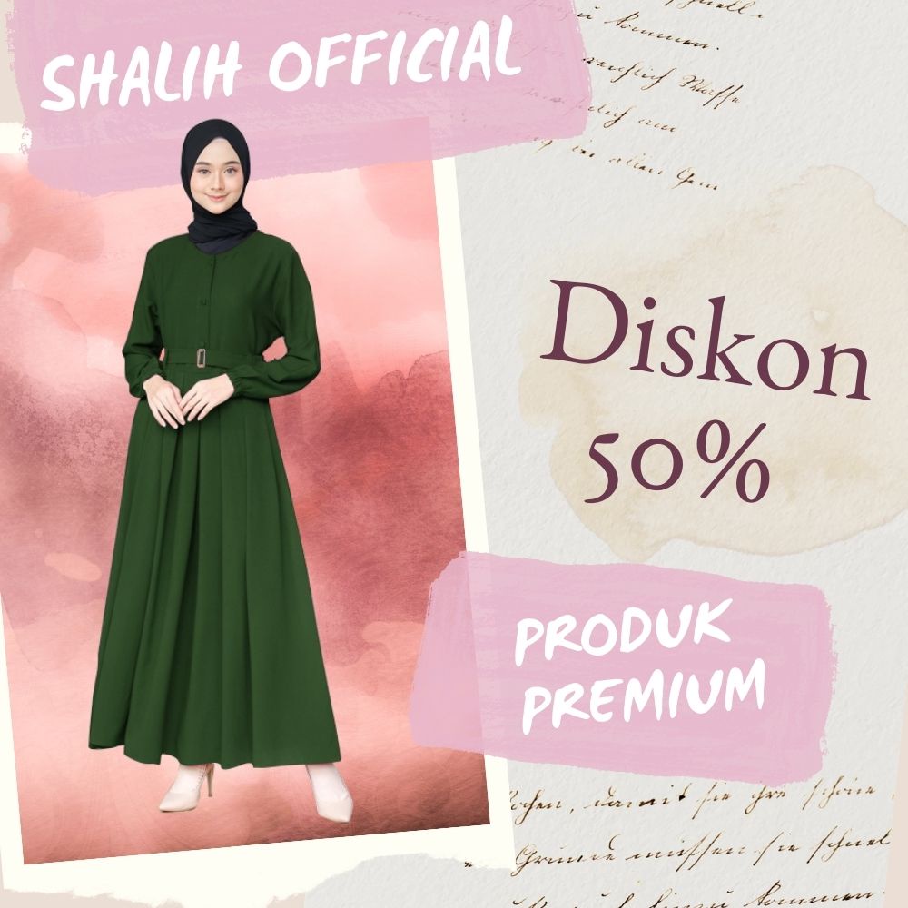 Gamis Hijab Pakaian Butik Busana Muslim Muslimah Wanita perempuan Syari Berkualitas Terbaru HIJAU
