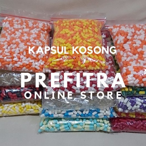Cangkang / Kapsul Kosong No. 2 (Ex Kapsulindo) Sak@1000pcs - varian 4