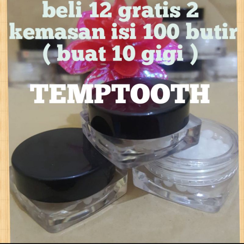 Temtot 100 BUTIR tempat Temporary tooth repair / temptooth / gigi palsu buat sendiri/ lem gigi / gel